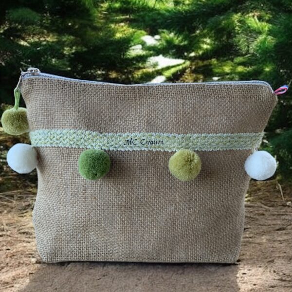 Trousse de toilette en toile de jute – Image 3