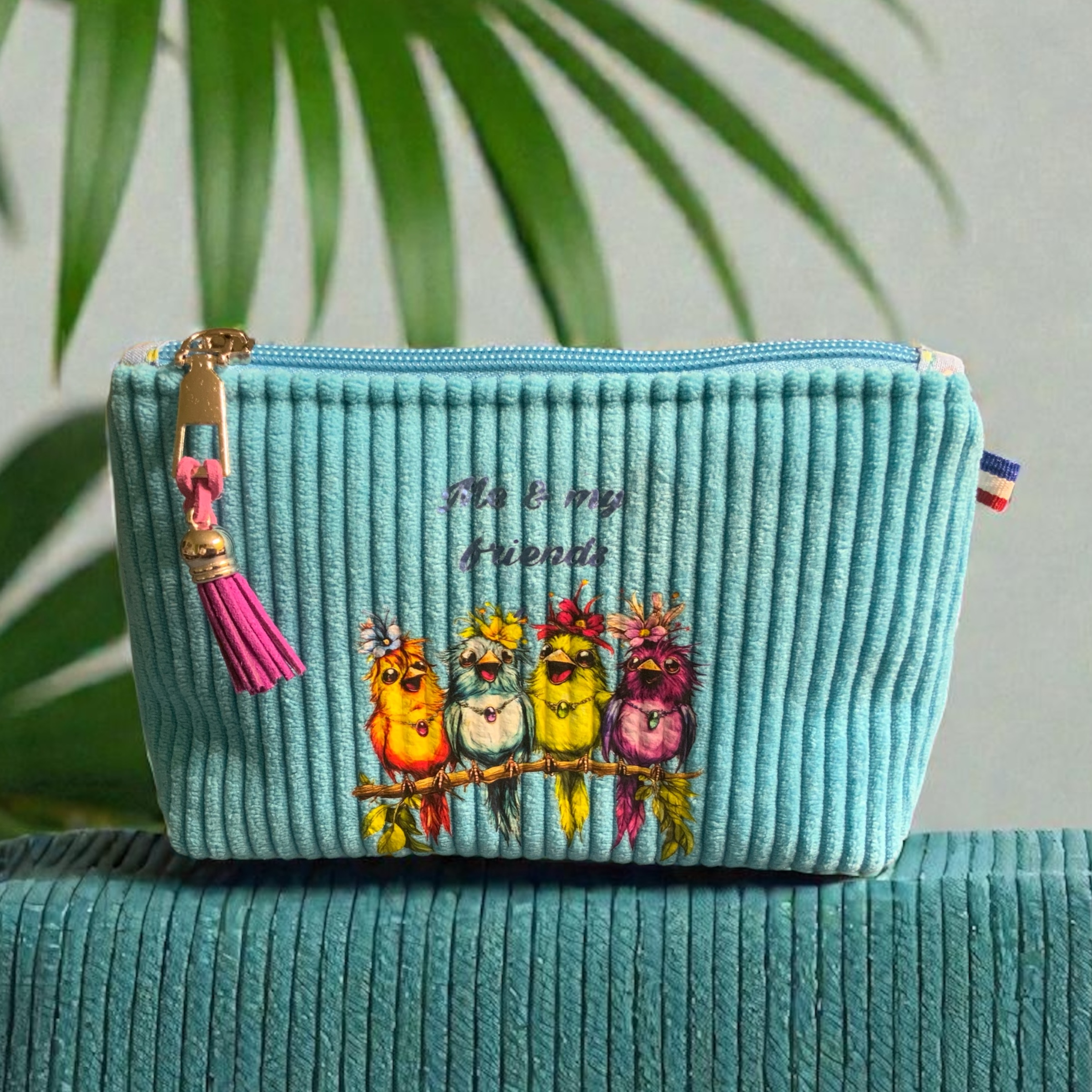 Pochette turquoise "Me & my friends"